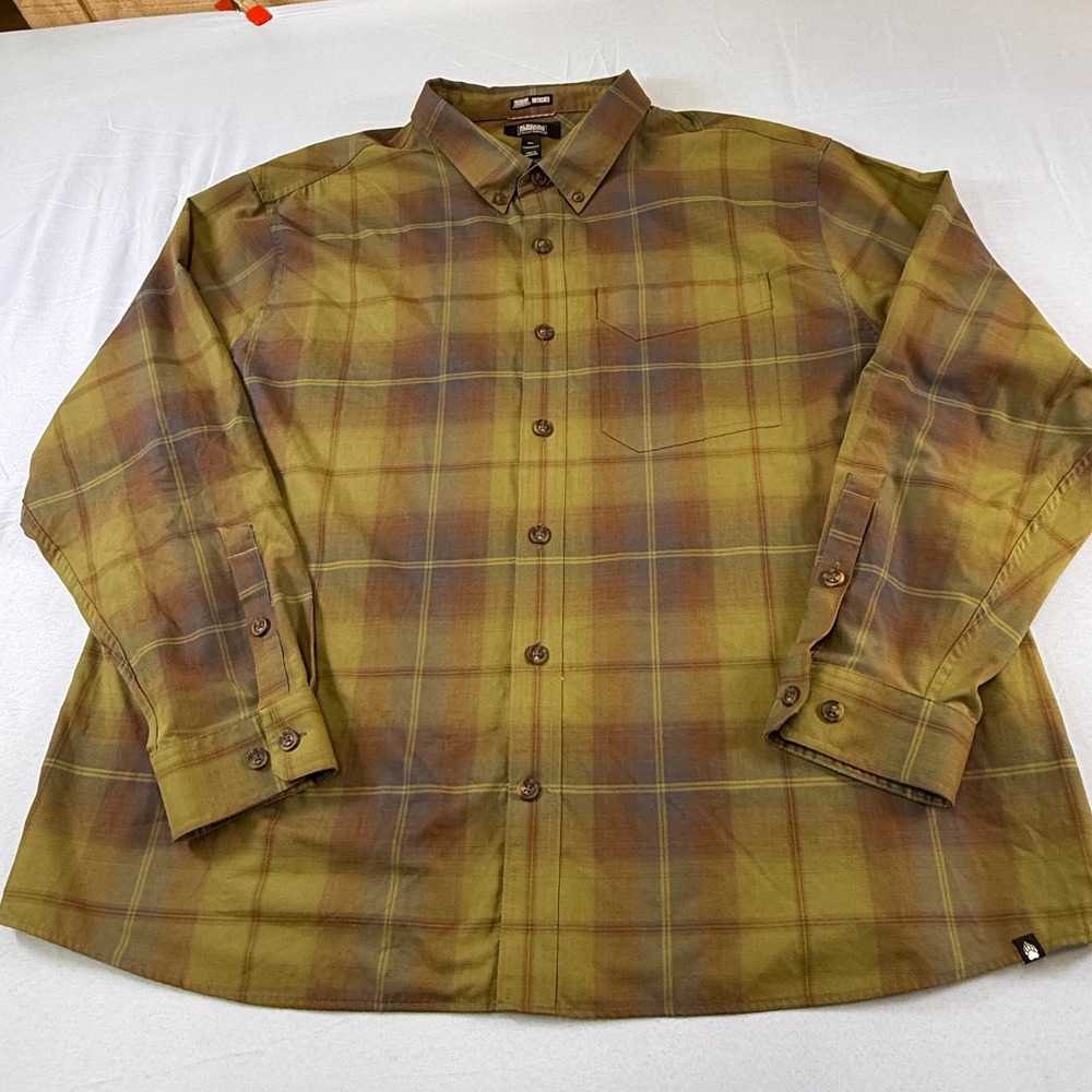 Alaskan Hardgear Duluth Trading Co Mens 3XL Plaid Untucked Button Down Shirt